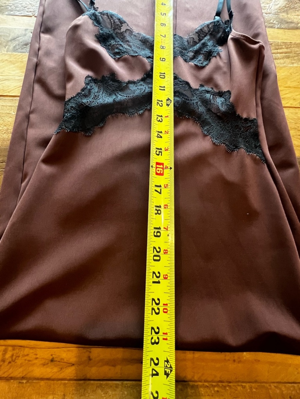 ZARA Burgundy Satin Lace Slip Midi Dress Small Viral Never Worn Date Night - Picture 7 of 8